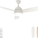 48 in. White Silent Ceiling Fan, Remote Control Ceiling Fan with Light, 3 Blade Ceiling Fan-1-ErisView