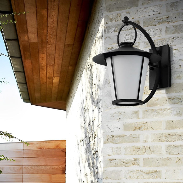 Waterproof Creative Round Glass Shade American Style Outdoor Wall Lamp
