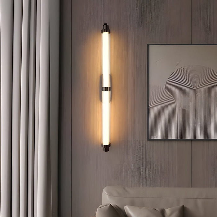Modern Long Acrylic Tube LED Metallic Indoor Sconce Wall Lamp. 27.55''/35.43