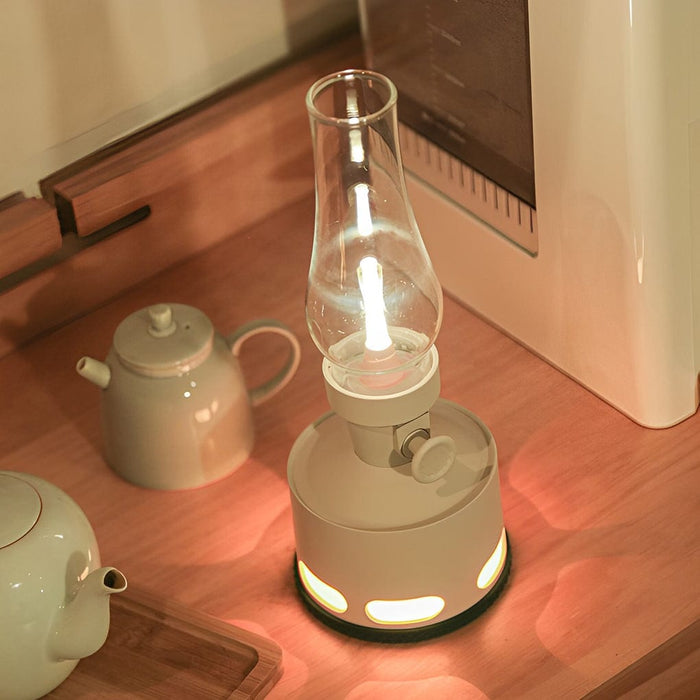 Plastic Retro Rechargeable Lantern Table Lamp LED Built-in Battery Gravity Sensor Night Light