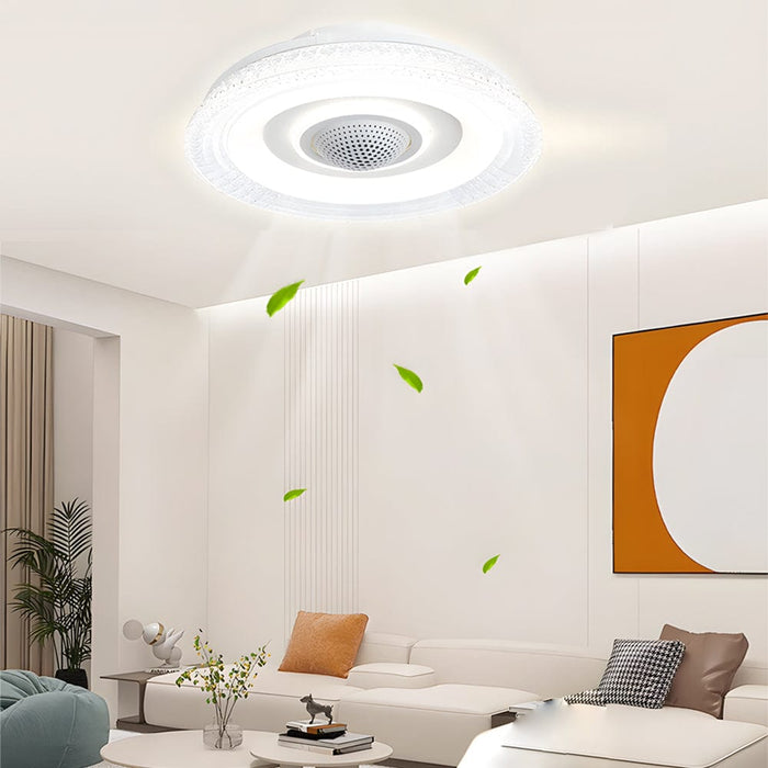 20 in. W 6-Speed Indoor Bladeless Smart Ceiling Fan with Remote and Dimmable LED
