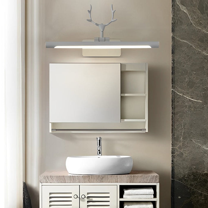 Vintage Antlers Mirror LED Vanity Light 210° Adjustable Sconces
