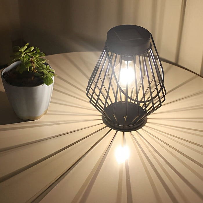 Waterproof Iron LED Portable Black Modern Solar Outdoor Lanterns Floor Lamp