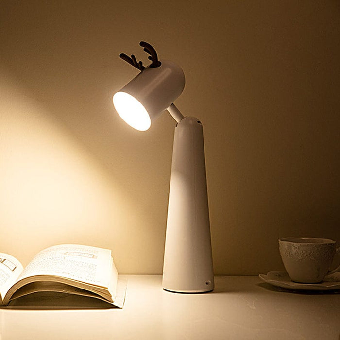 Cartoon Antlers Cute USB Rechargeable Adjustable White Modern Night Lights