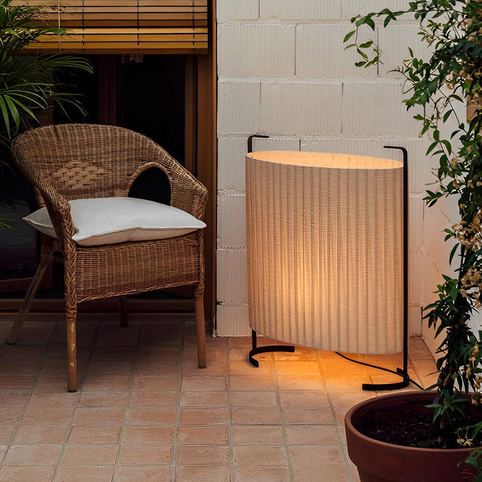 Aluminum 42'' Novelty Floor Lamp with Fabric Shade Outdoor Standing Lamp