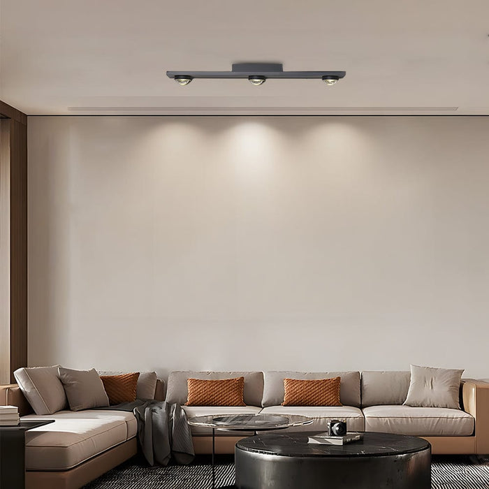 Modern Aluminum Black Long Bar Wall-Washing LED Ceiling Light - 3/4/5-Light