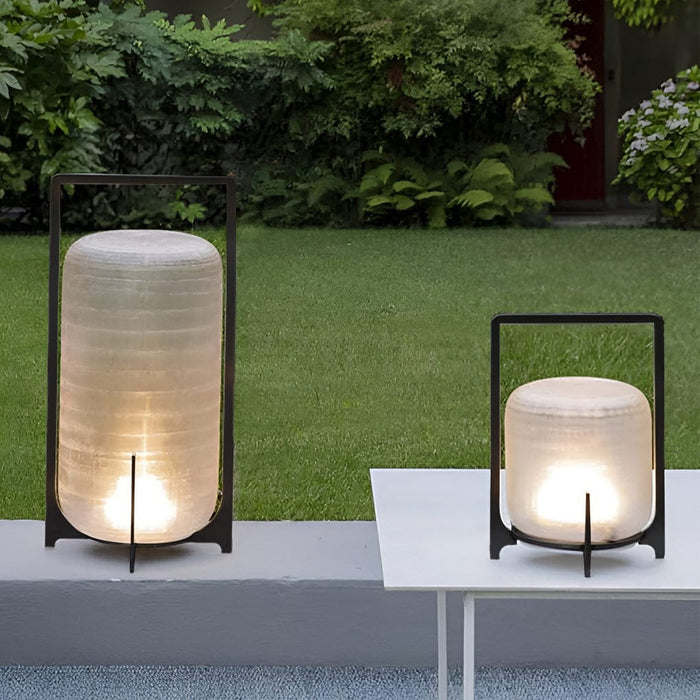 Portable Lantern Shaped Glass Waterproof LED Modern Outdoor Lights