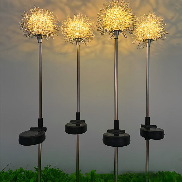 2PCS Aluminum Dandelions Flowers Decor Waterproof LED Solar Lawn Light
