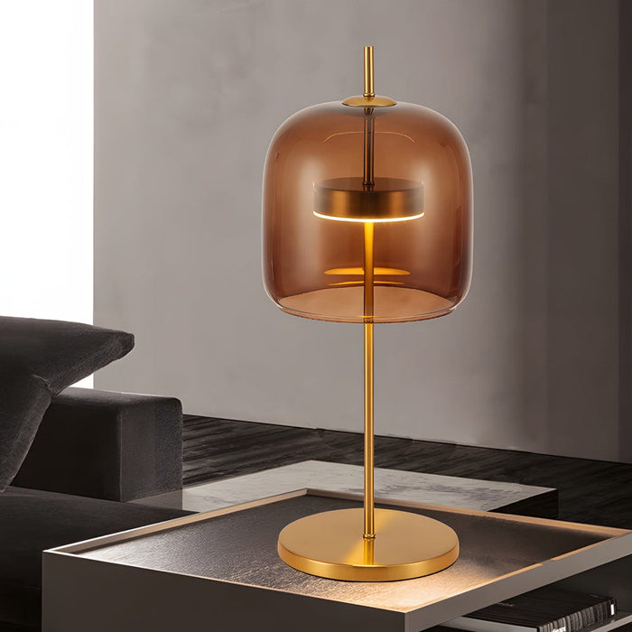 Jube Glass Lampshade table Lamp Smoky. Burned Earth Bedroom Lamp