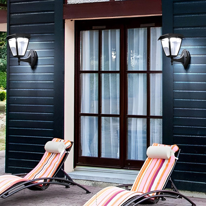 Square Dimmable LED Intelligent Black Modern Solar Outdoor Wall Lights