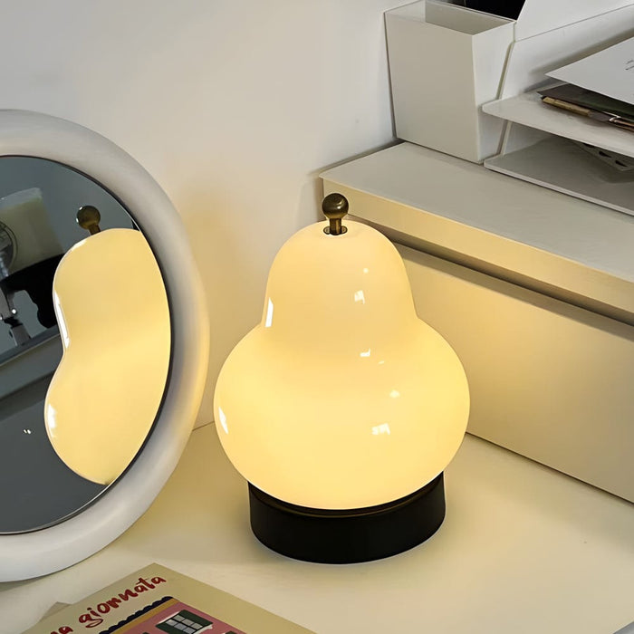Portable Glass Pear USB Dimmable LED Table Lamp with Touch Switch