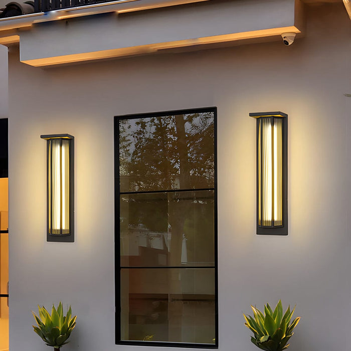 Vintage Rectangular Acrylic LED Outdoor Solar Wall Lights