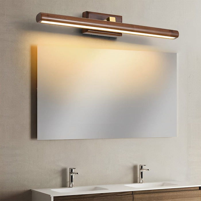 15''/23''/35'' Long Wood Strip 180° Rotatable Dimmable Vanity Light over Mirror