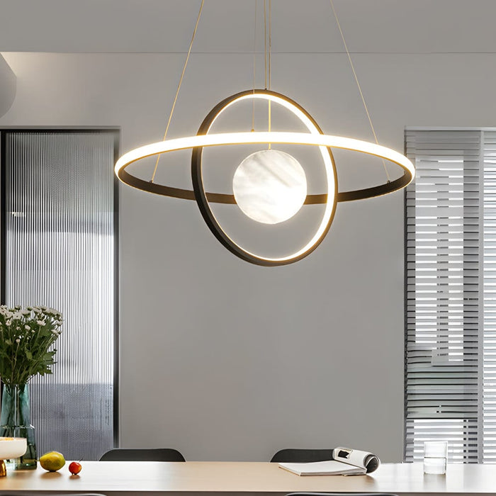Circular Rings Planet 3 Step Dimming Simple Modern Dining Room Chandelier