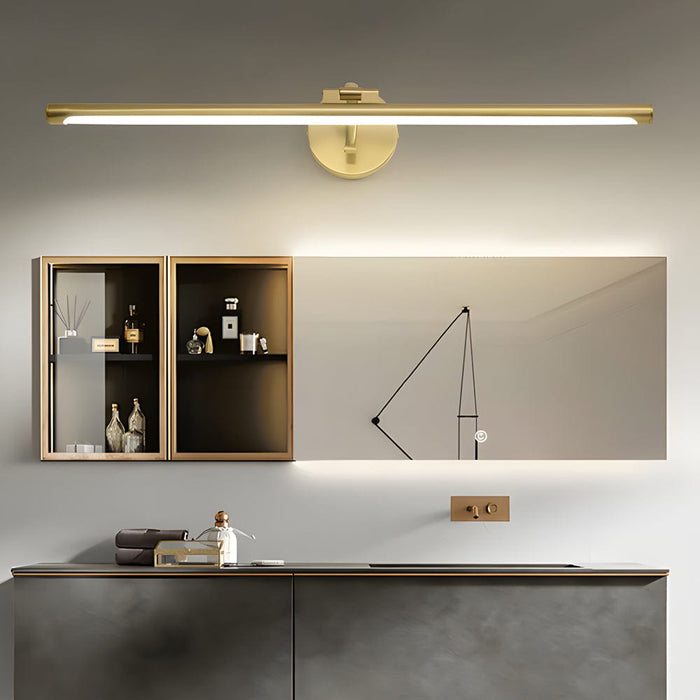 Modern Copper Linear Rotatable Vanity Light - LED Bath Bar over Mirror