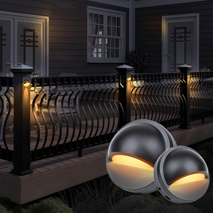 Round Waterproof LED Low Voltage 12-36V Black Modern Step Lights Sconces