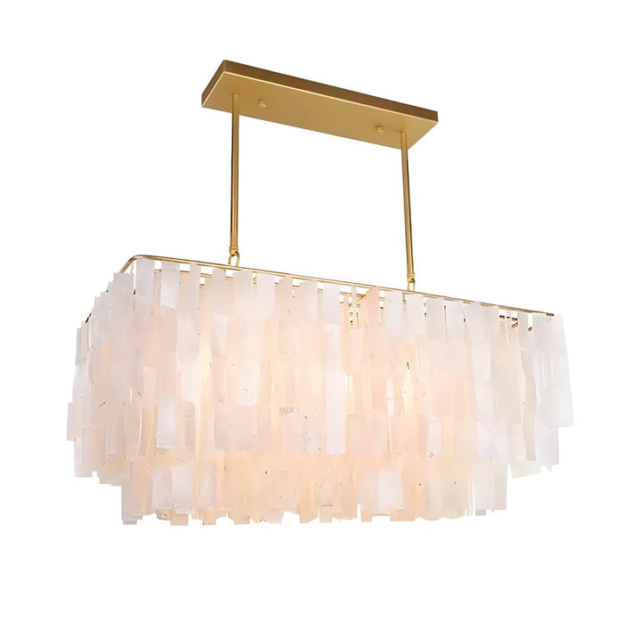 Traditional Classic Metal Capiz Shell Chandelier 3 Bulbs