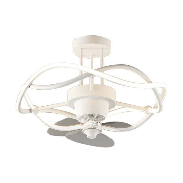 Modern 19.7-in LED Indoor Black and White Breeze Ceiling Fan with Light