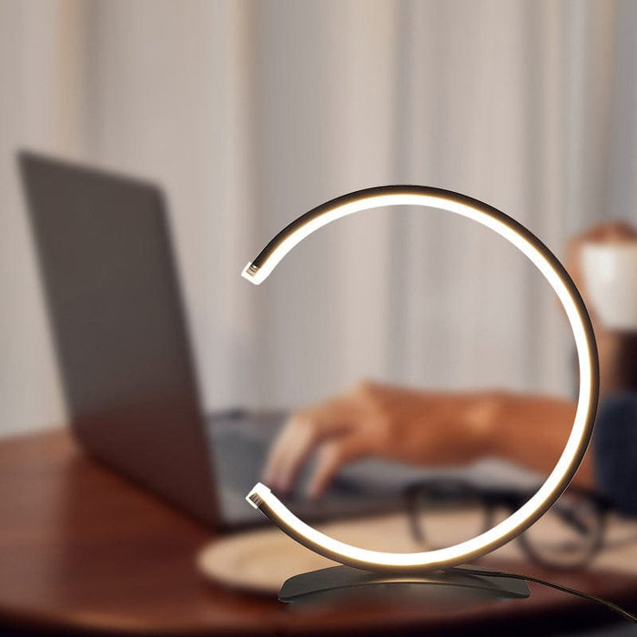 Semicircle Ring Touch Switch 3 Step Dimming LED Modern Night Lights US Plug