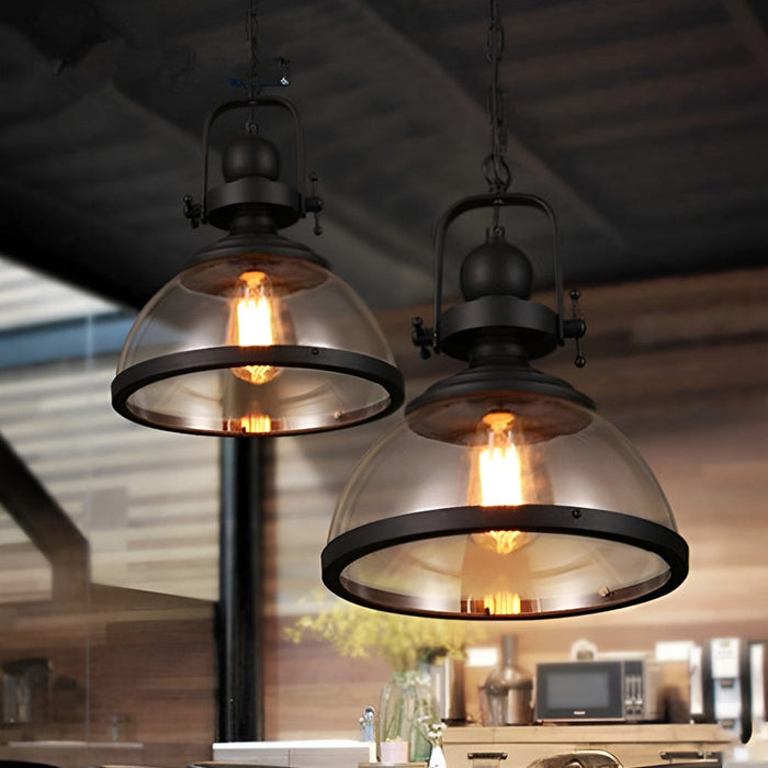 Antique Glass Iron Retro Industrial Chandeliers Hanging Ceiling Lights