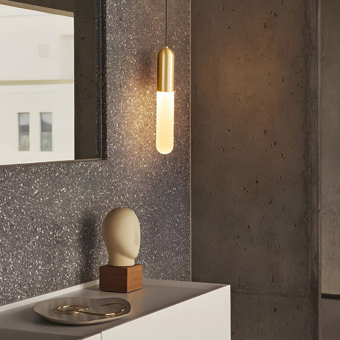 Long Copper Acrylic 3 Step Dimming Modern Pendant Lights Hanging Lamp
