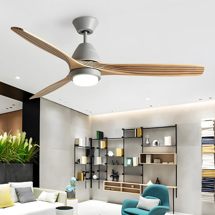 Nordic 52-Inch 3-Blade Wooden Ceiling Fan Light with Remote. 6-Speed