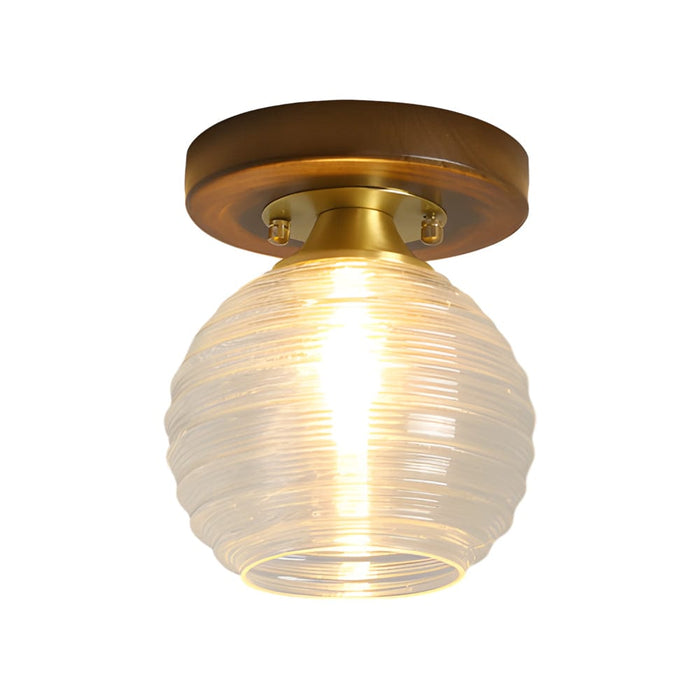 Square Iron Frame American Country Style Ceiling Light Fixture