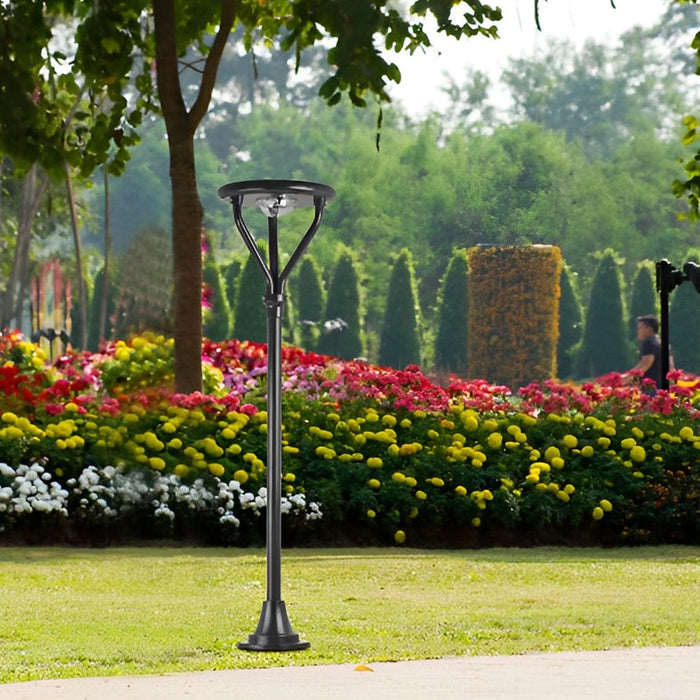 Round LED Waterproof Intelligent Modern Solar Lamp Post Outdoor Light