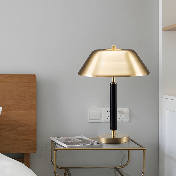 Modern Black and Brass Table Lamp for Living Room