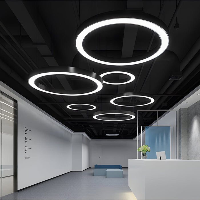 Dia 15'' Ring LED Office Chandelier Light Hanging Ceiling Lighting