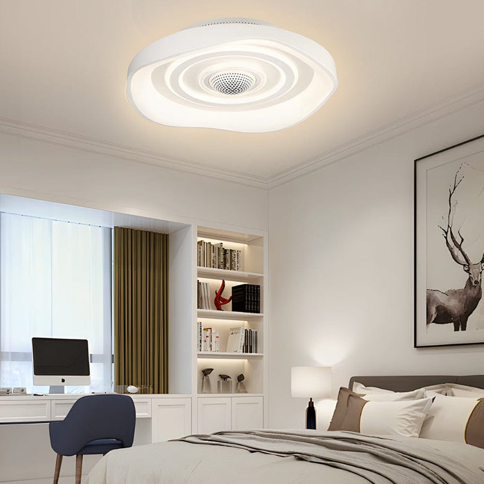 20'' Modern Round Bladeless Ceiling Fan with Dimmable LED Light