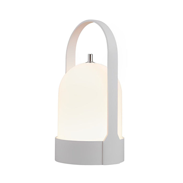 Electroplating Metal Portable Table Lamp With Arched Handle LED Touch Dimming Bedside Light