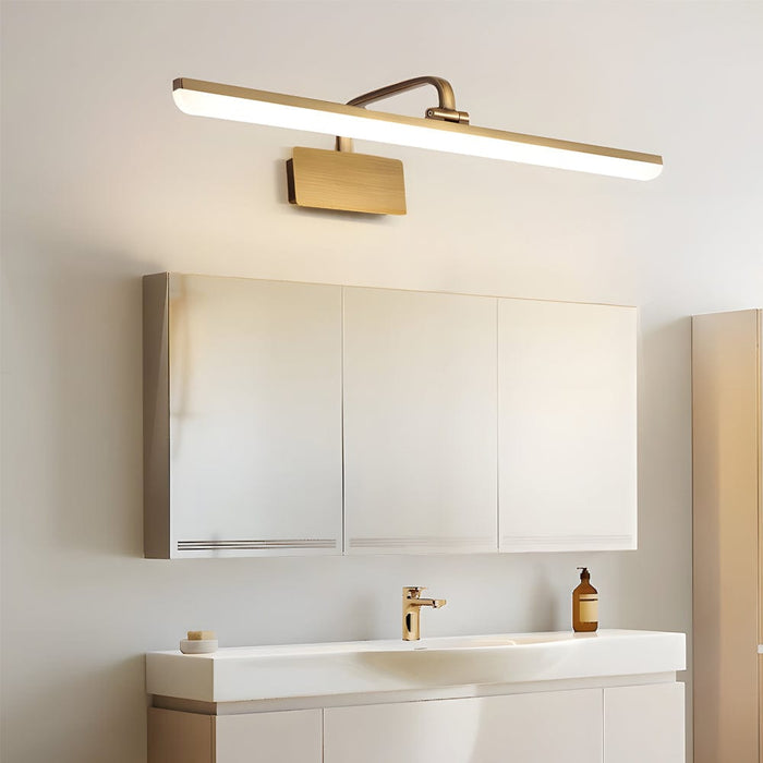 1-Light Adjustable Linear LED Vanity Light with Brass Finish