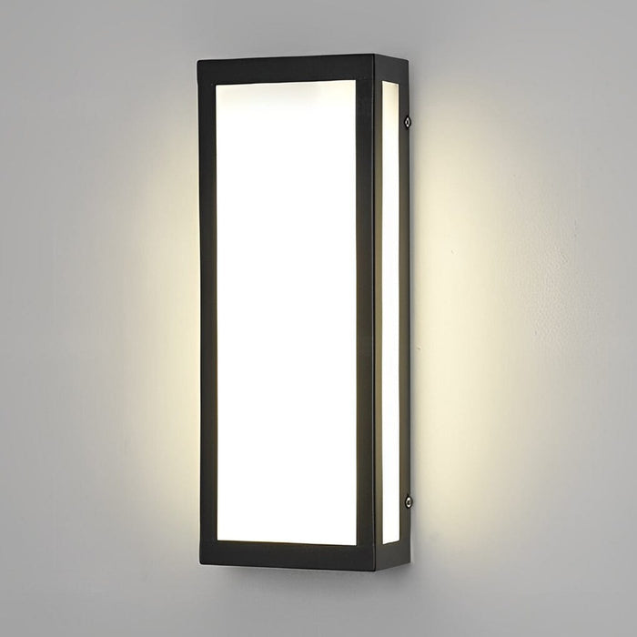 Rectangular LED Waterproof Black Modern Outdoor Exterior Light Wall Lamp