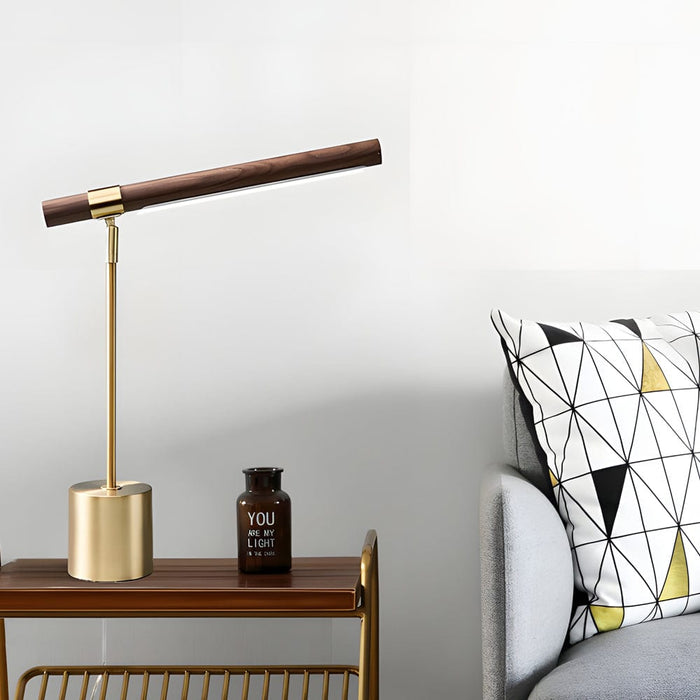 Linear Wood Task Light LED USB 17.7'' Bar Desk Lamp Dimmable Work Light