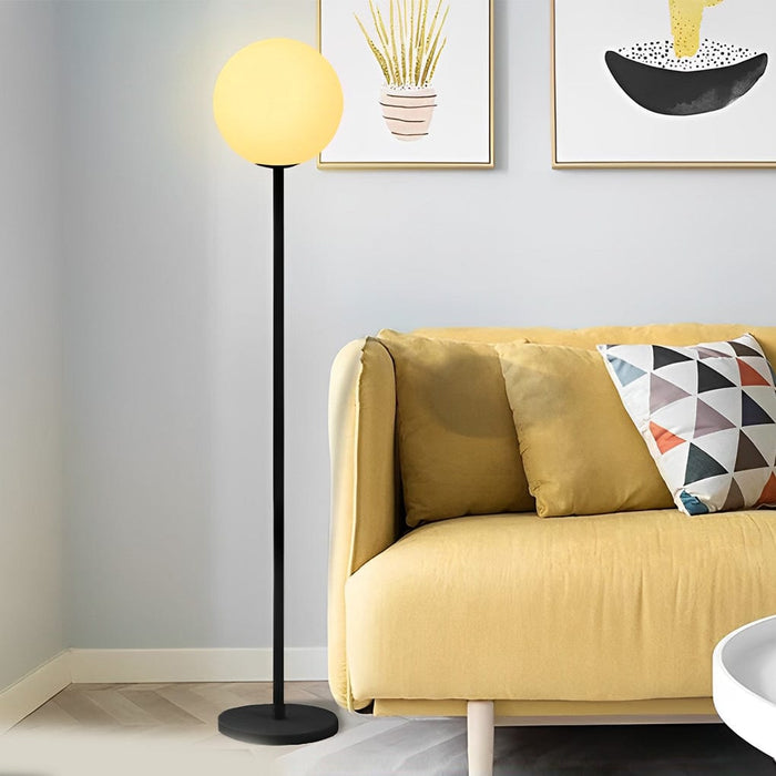 60 Inches RGB 16 Colors Luna LED Globe Floor Lamp with Remote 1-Light PE Standing Lamp
