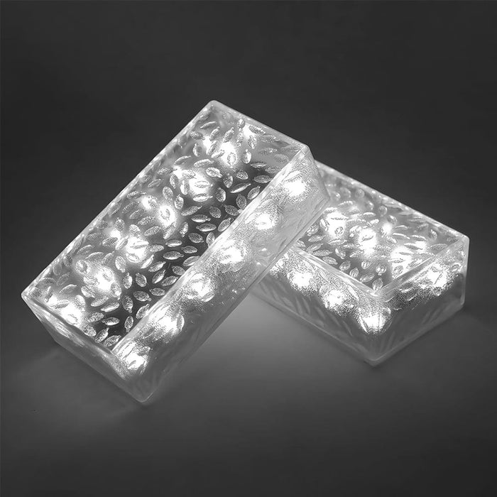 2Pcs Solar Brick Lights for Modern Outdoor Ambiance - Rectangular