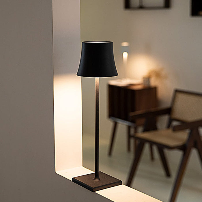 15 In. Cordless Table Lamp Metal Bell Shade USB Touch Dimming Reading Light