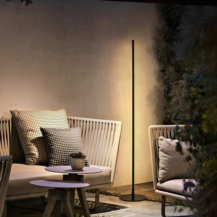 Aluminum alloy Minimalist Long Strip Solar Floor Lamp Outdoor Waterproof Standing Lamp