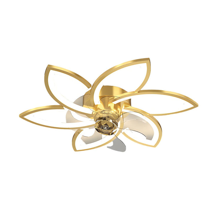 Modern Flowers Three Step Dimming LED Nordic Flush Mount Ceiling Fan Lamp