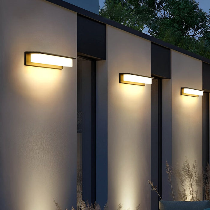 Minimalist Rectangular Waterproof LED Modern Solar Wall Lamp Exterior Lights