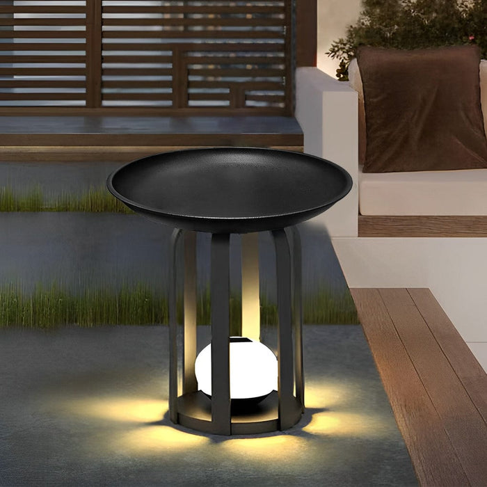 Round RGB Waterproof Flower Stand Tea Table Modern Solar Outdoor Light