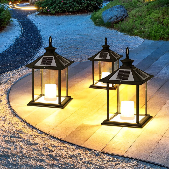 Retro Waterproof Intelligent LED European Style Solar Fence Post Lights
