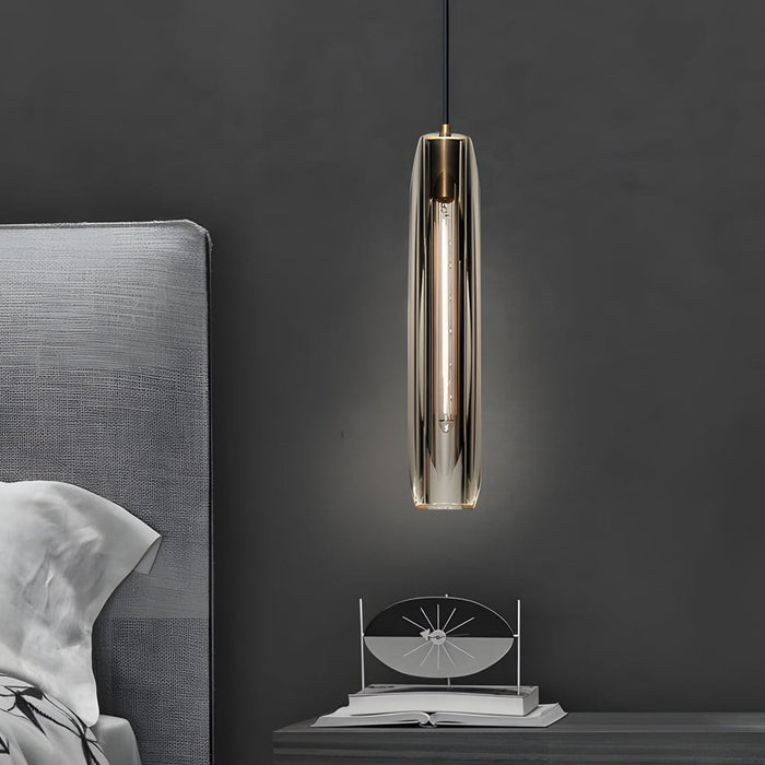 Long Glass Crystal Tungsten Filament LED Bulb Post-Modern Pendant Lights
