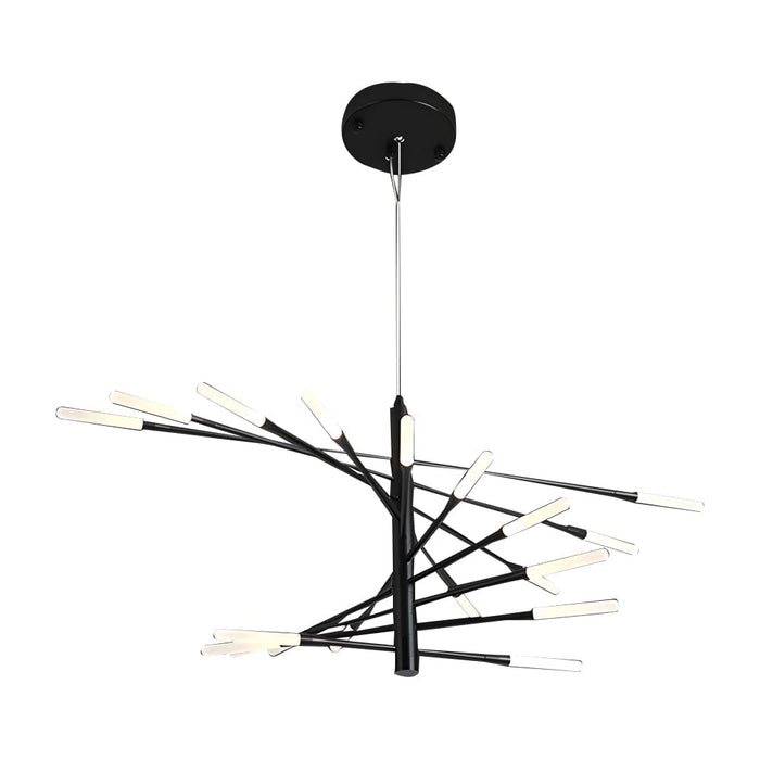 Modern Chandelier Rotating Fireworks. Black/Gold