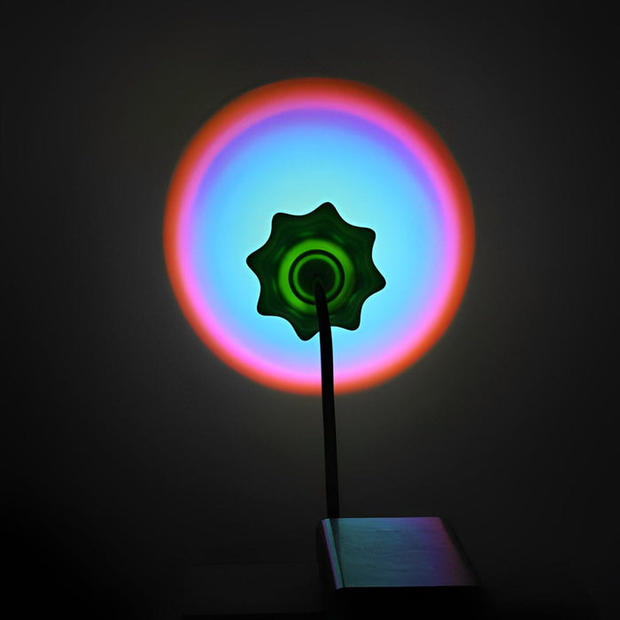 Flower Shaped Rainbow Color Sunset Lamp USB Projection Night Light