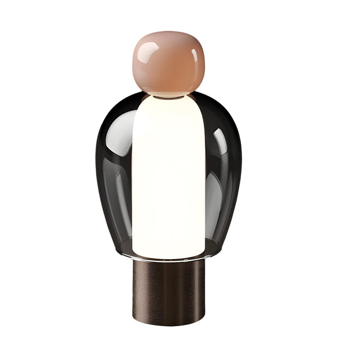 Clear Glass Rechargeable Battery Operated Easy Peasy Table Lamp LED Stepless Dimming Desk Light