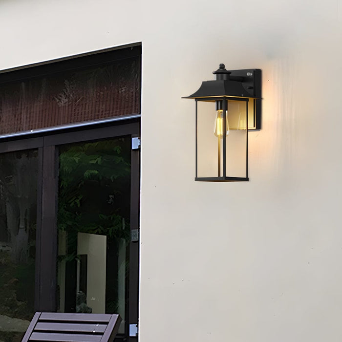 Waterproof Aluminum Glass Sensor LED Black Modern Outdoor Wall Lights