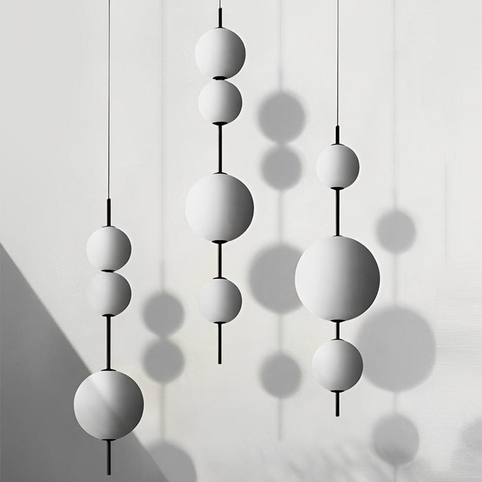 Gourd White Glass Bubbles LED Iron Nordic Chandelier Pendant Lighting