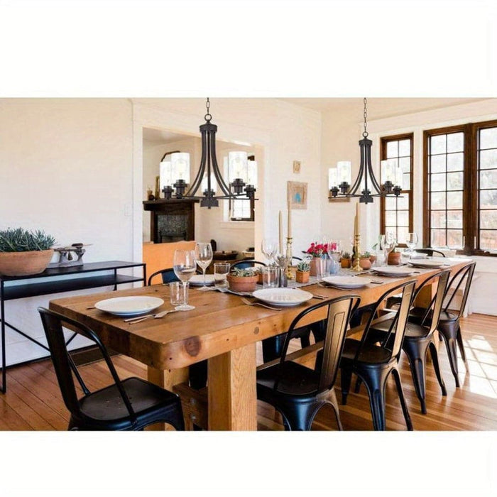 5-Light Rustic Pendant Light, Traditional Industrial Vintage Hanging Pendant Light for Living Room Dining Room Kitchen Island-ErisView